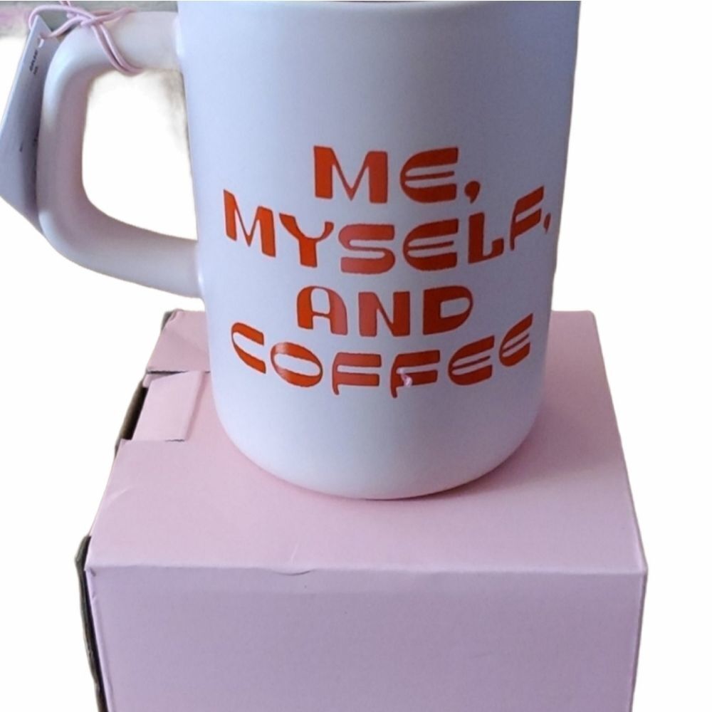 Big Ceramic Mug "ME, MYSELF AND COFFEE" 13oz Box